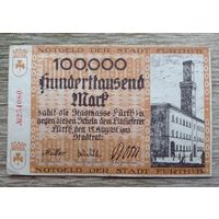 Werty71 Германия 100000 марок 1923 банкнота Фюрт