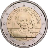 2 евро 2024 Италия, Рита Леви-Монтальчини, UNC из ролла