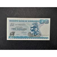 2 доллара 1983 года. Зимбабве.  aUNC. Распродажа