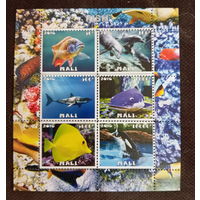Блок рыбы фауна морская жизнь  MNH