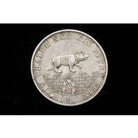 Талер 1862 г. Ангальт-Бернбург (Германия), Александр Карл. "Горный талер". Штемпельный блеск, кабинетная патина!