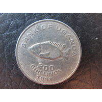 Уганда. 200 шиллингов.1998. С 20 копеек. Распродажа коллекции. Смотрите другие лоты.