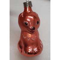 Игрушка ёлочная Лиса Алиса, стекло. СССР