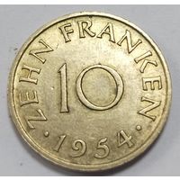 Саар( Саарленд) 10 франков 1954