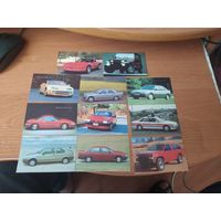 Набор карманных календарей с автомобилями 1991 г. (11 штук)