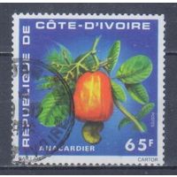 [1113] Кот д'Ивуар 1976. Флора.Плоды.Кешью. Одиночный выпуск.Гашеная марка.