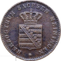РАСПРОДАЖА!!! - ГЕРМАНИЯ САКСЕН-МЕЙНИНГЕН 2 пфеннига 1863 год