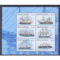 [1688] Гренада-Гренадины 2001. Корабли.Парусники. МАЛЫЙ ЛИСТ MNH. Кат.9 е.