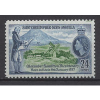 Сент Кристофер-Невис-Ангилья 1957 **  марка из серии (Mi 128), Британские колонии.