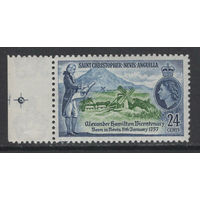 Сент Кристофер-Невис-Ангилья 1957** 200-летие Александра Гамильтона одного из отцов-основателей США, Королева Елизавета II Mi#128