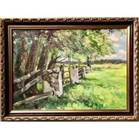 Дучиц Н.В "Пейзаж",х\м на картоне. р.70х50 см.