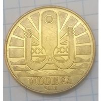 2/2 остров Мореа, Французские заморские территории, 1 доллар, 2018 год.