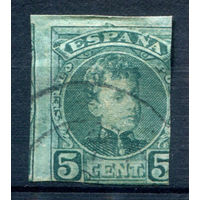 Испания (Королевство) - 1901г. - король Альфонсо XIII, 5 с - 1 марка - гашёная [Mi 207 U]. #1-Sp-5-A-1