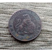 Werty71 Испания 5 сентимо 1870 Лев