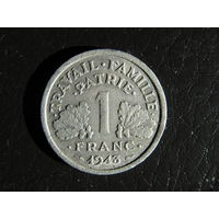 Франция.1 франк.1943. С 20 копеек. Распродажа коллекции. Смотрите другие лоты.