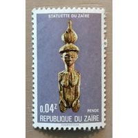 Марка Заир, Конго, серия - традиционное искусство страны, маски, скульптуры, 1977 г