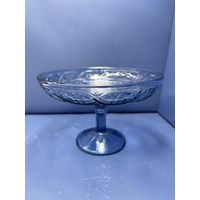 Конфетница синее стекло СССР