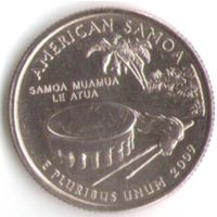 25 центов 2009 г. Американские Самоа серия Штаты и Территории Двор D _UNC