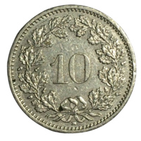 Швейцария 10 раппенов, 1990