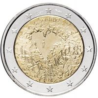 2 Евро 2008 Финляндия 60 лет Всеобщей декларации прав человека UNC