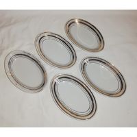 Набор блюдец овальных, фарфор, Дулево, СССР