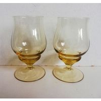 Бокалы, цитриновое стекло, пара, СССР, 1970-е