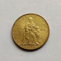 Ватикан 20 лир 1965 г.