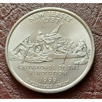 США 25 центов , Р  1999 Квотер штата Нью-Джерси    ( 2-2-7 )