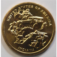 США 1 доллар 2023 Американские инновации  Автомобильная промышленность Индиана Двор D и Р 20-я монета в серии.