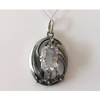 Кулон серебрянный 875 горный хрусталь