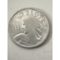 2 злотых 1925  год.  Польша, ЖНИЦА.