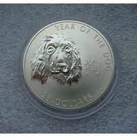25 долларов 2006. Соломоновы острова. Год собаки. Восточный гороскоп. Дог. Спаниель. Серебро 925