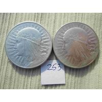 10 злотых 1932 и  1933 гг одним лотом