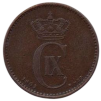 Королевство Дания. 2 эре 1902. Дельфин. Нечастая