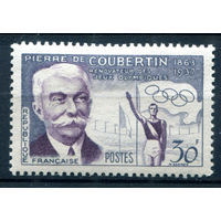 Франция - 1956г. - Пьер де Кубертен. Летние Олимпийские игры - 1 марка - полная серия, MH [Mi 1116]. #2-Fr-35-A-2
