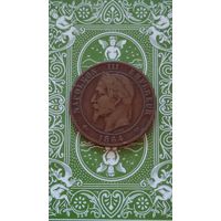 Франция 10 сантимов 1864 к