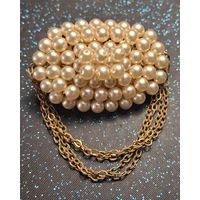 Чешская брошь под жемчуг Чехословакия распродажа коллекции