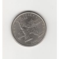 Квотер (25 центов) США "Штат Нью-Йорк" 2001 Р Лот 0581