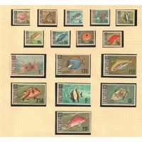 Танзания-1967(Мих.19-34) , **  ,  Морская фауна, Рыбы(полная серия)