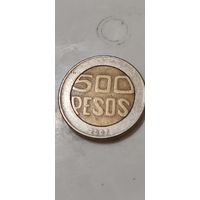 Колумбия  500 песос 2007