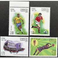 Таджикистан 2004. Футбол. 100 летие ФИФА. FIFA. Спорт. Серия из 4 марок