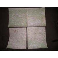 Карты (39х34 см)Могилёв,Волковаск,Лелчицы,Пинск.70-е г.