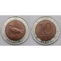 10 рублей 1992 г UNC Россия(РФ) Краснозобая казарка, Красная книга