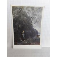 Открытка, 1958г. Государственный Эрмитаж. Коро. Пейзаж с коровой. 14