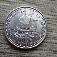 Werty71 Португалия 100 эскудо 1989 Открытие острова Мадейра КОРАБЛЬ