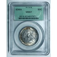 50 центов 1946 Айова США PCGS MS 67!!! Уникальный экземпляр! Высочайший грейд