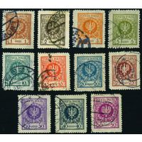 Орел в лавровом венке Польша 1924 год серия из 11 марок