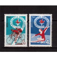 СССР-1965, (Заг.3153-3154), **  , Спорт, Гимнастика, Велоспорт