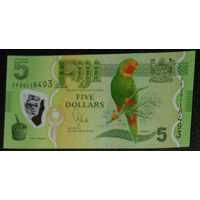 Фиджи 5 долларов ND (2012) UNC пластик полимер