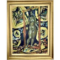 Кищенко А.М."Ню", ДВП, масло. р. 81х101 см.